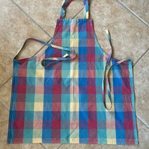 Primary Colors Plaid Bib Apron for Men or Women